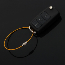 Брелок для ключей TORSO, стальной трос, 20 см, желтый