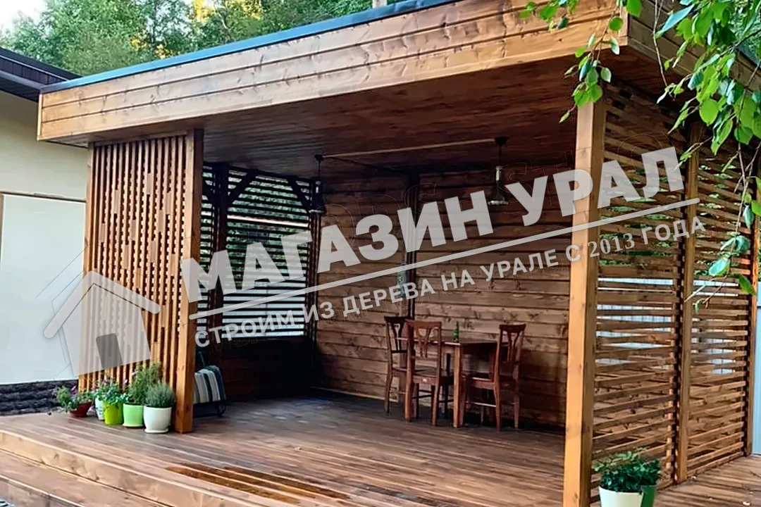 Беседка-терраса с плоской крышей «Берёза» — фото 2