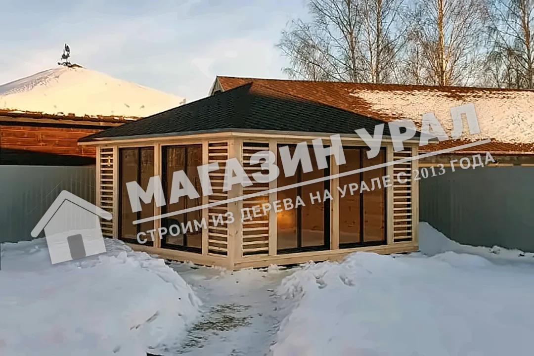 Закрытая беседка с панорамным остеклением «Метелица» — фото 2