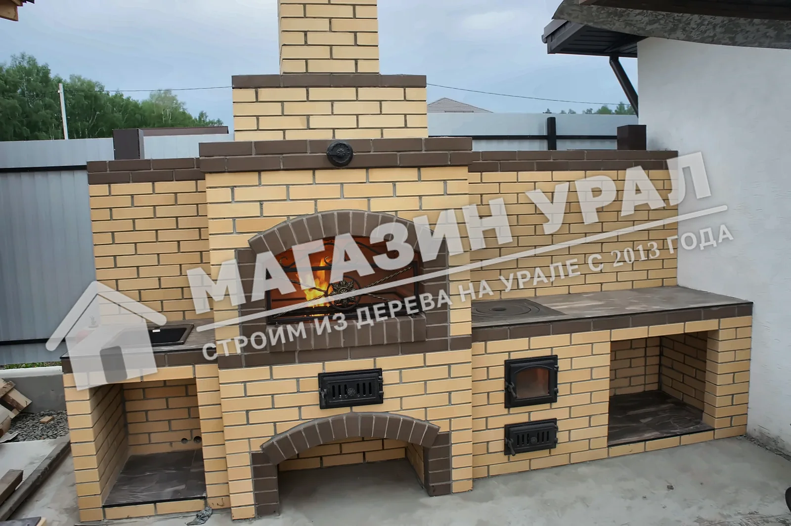 Мангальная зона с печью-барбекю «Классика» — общий вид