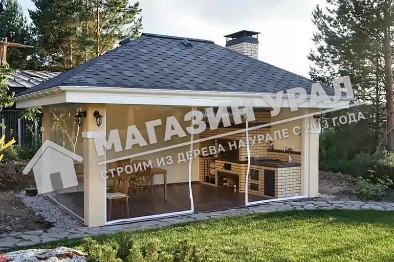 Летняя кухня с печным комплексом «Терраса» — общий вид