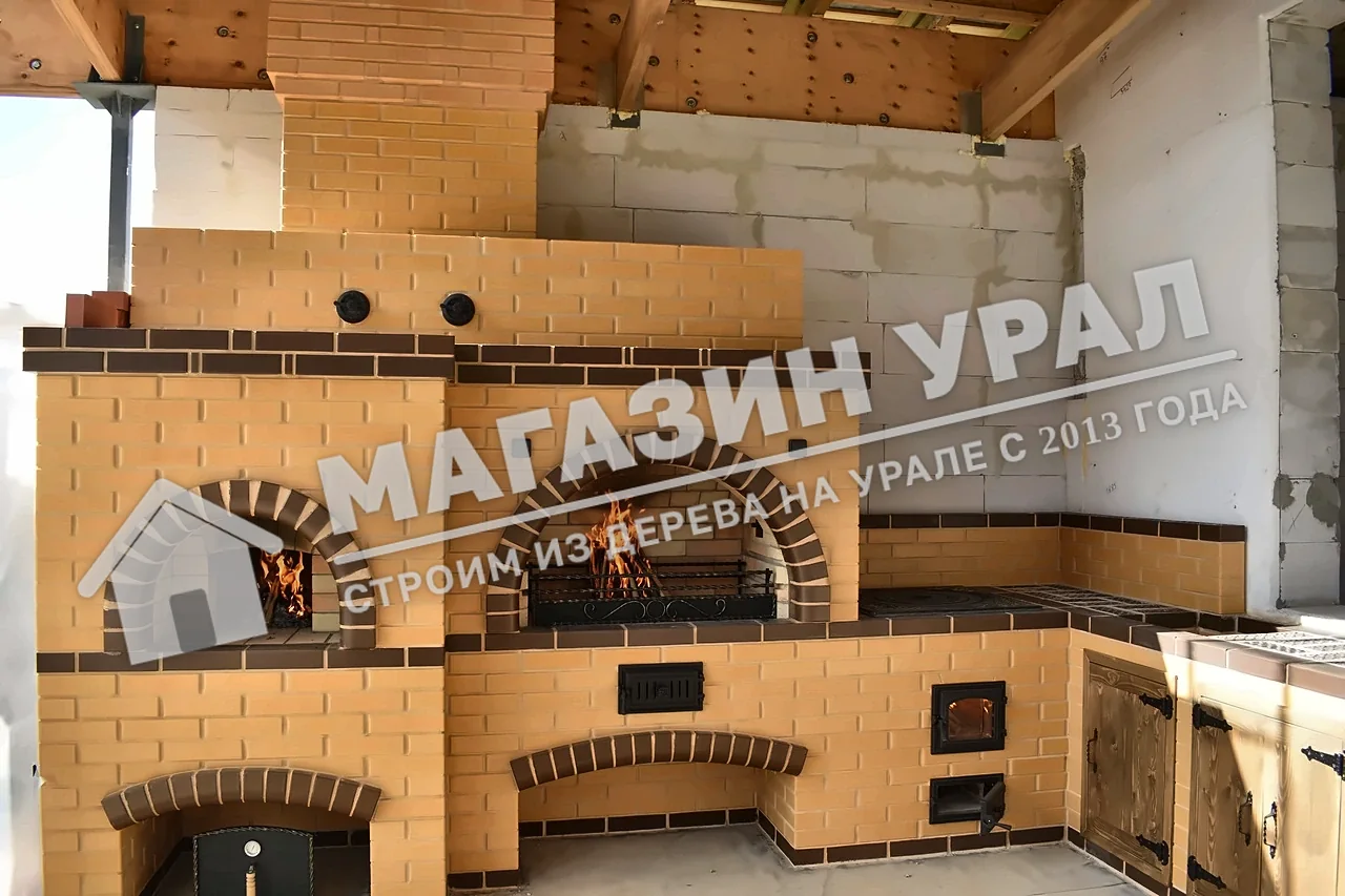 Мангальный комплекс с двумя печами «Пекарь» — общий вид