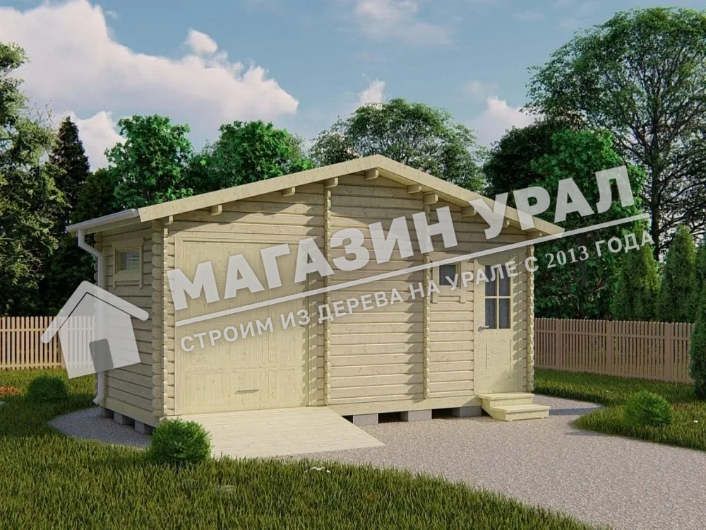 Хозблок с гаражом для техники «Гараж-хозблок» 6×3 м — фото