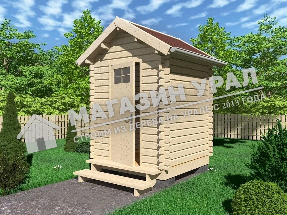 Маленький хозблок «Уют» 2,2×2,2 м — 3D-визуализация