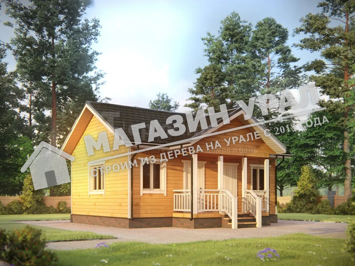 Баня с верандой «Купава» — фото