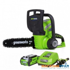 Цепная пила аккумуляторная Greenworks G40CS30K4, 40V, 30 см, с 1хАКБ 4 А.ч и ЗУ